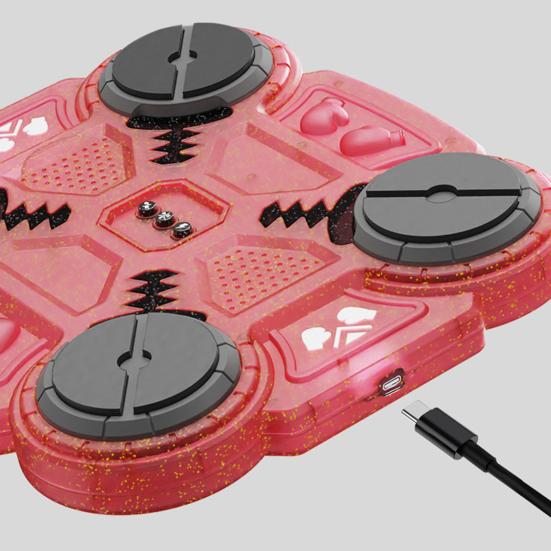 Music Boxing Machine Bluetooth-compatible Music Punching Target Smart Reaction Boxing Pad with 3 Speed Modes & LED Lights Rechargeable Fitness Toy