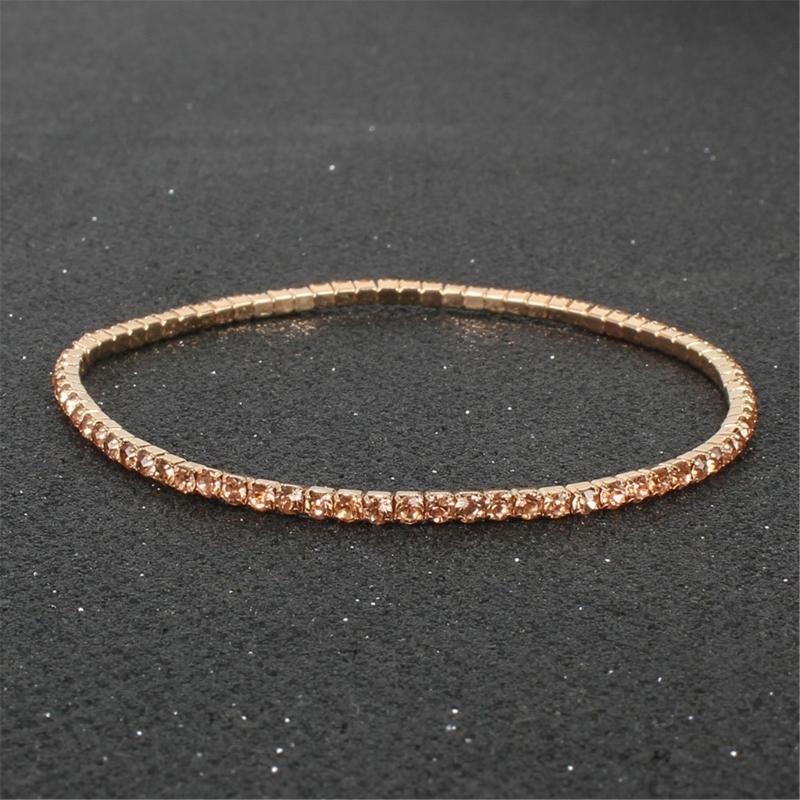 9 Pieces Multicolor Zirconia Elastic Bracelet Set Fashionable Stretch Rhinestones Handchain Jewelry for Women Girls