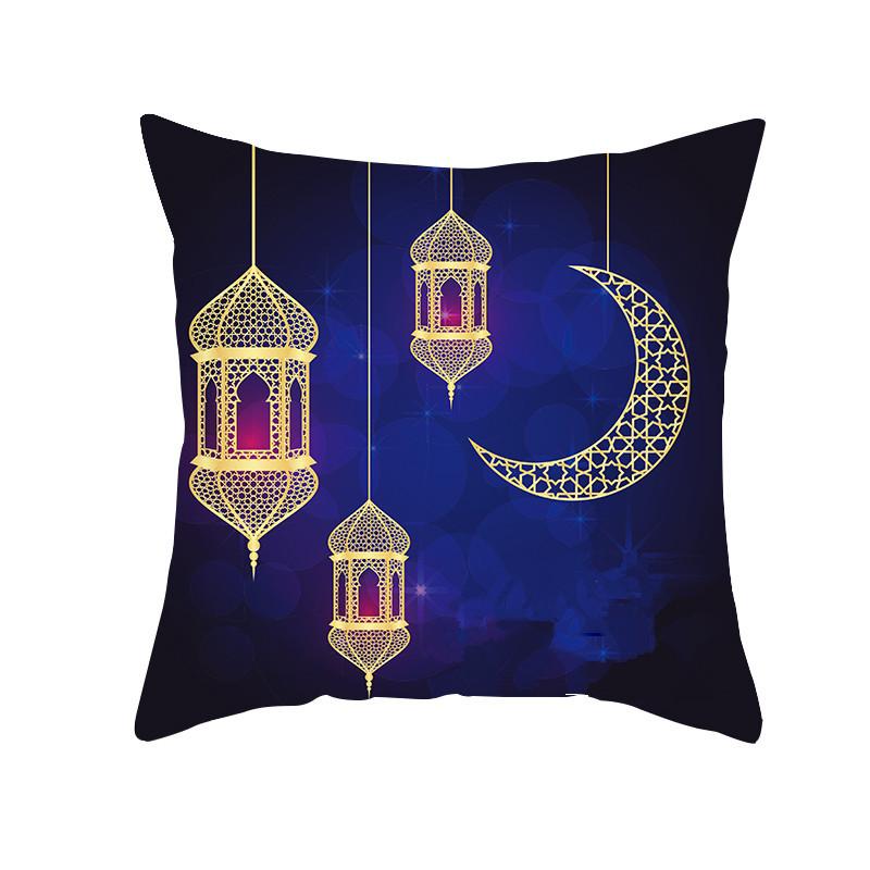 New Sofa Pillow Festive Decoration Pillow Case Short Plush Moon Print Pillow Car Back Seat Pillow