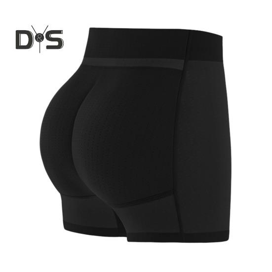 Women Underpants Hollow Mesh Patchwork Tummy Control High Waist Butt-lifted Lift Plump Curves Fake Butt Padded Butt Enhancer Sponge Hip Pad