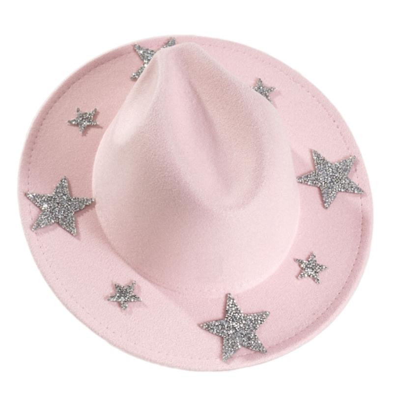 Sparkling Rhinestones Star Western Hat For Women Oversized Comfortable Hat Headpiece All Weather Stylish Headwear