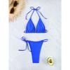 Bikini Triangolo Europeo e Americano con Laccetti al Collo e sulla Schiena Costume da Bagno Diviso Bikini da Spiaggia con Laccetti Laterali Divisi