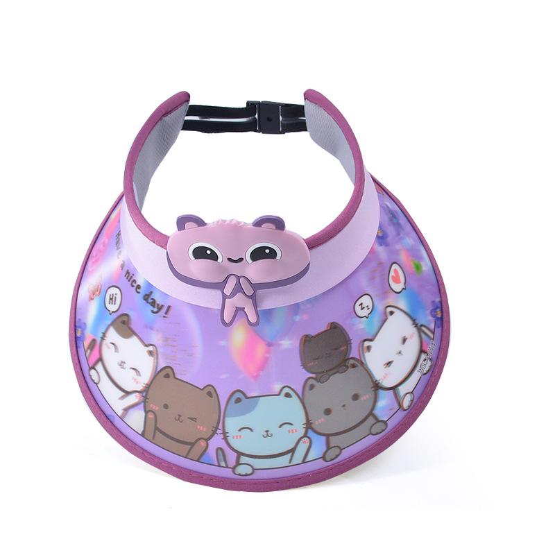 1104 children's hat 3D big eaves fan empty top hat summer outdoor sun hat boys and girls cartoon sun hat