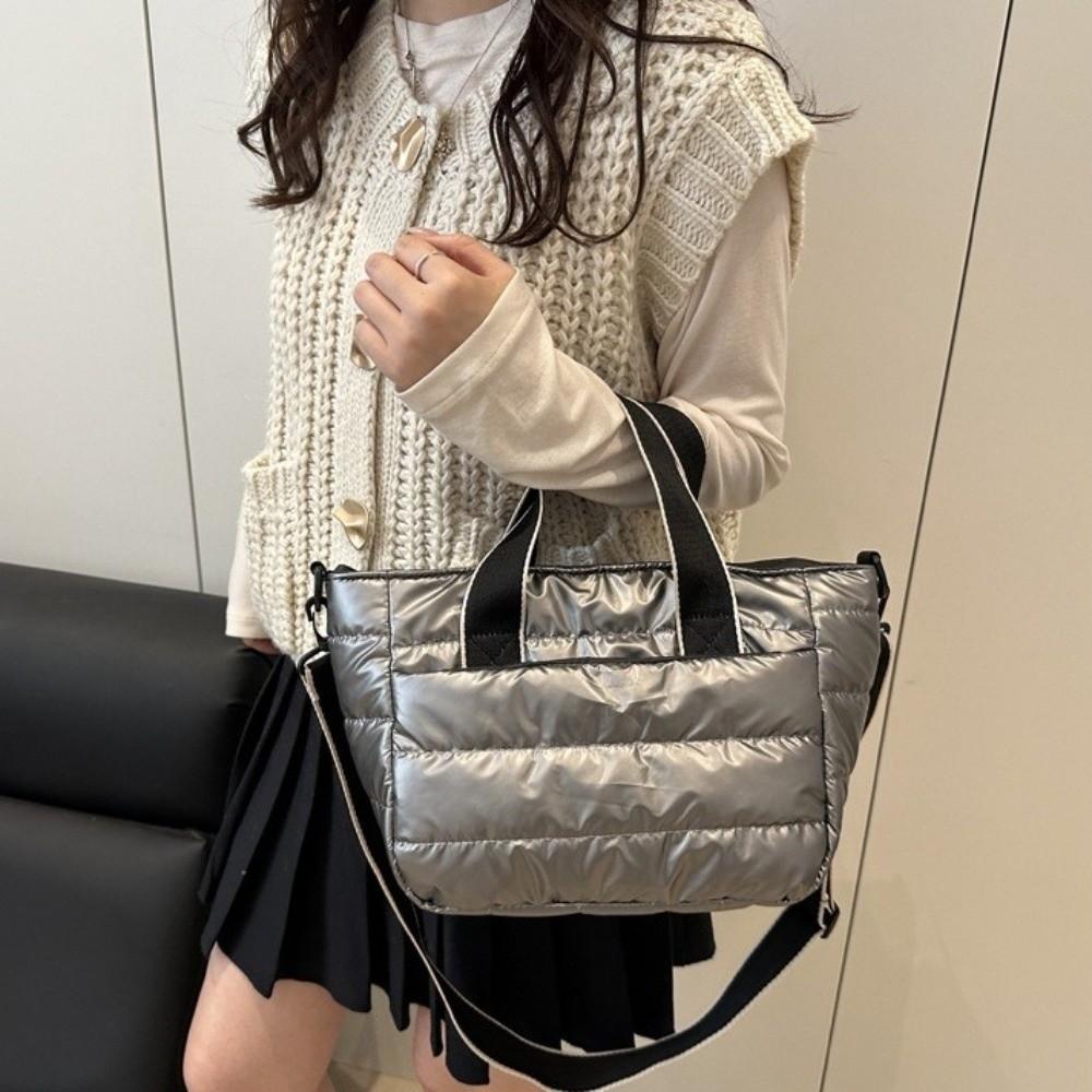 Large Capacity Lightweight Space Shoulder Bag Space Cotton Winter Quilted Crossbody Bag  Female Use