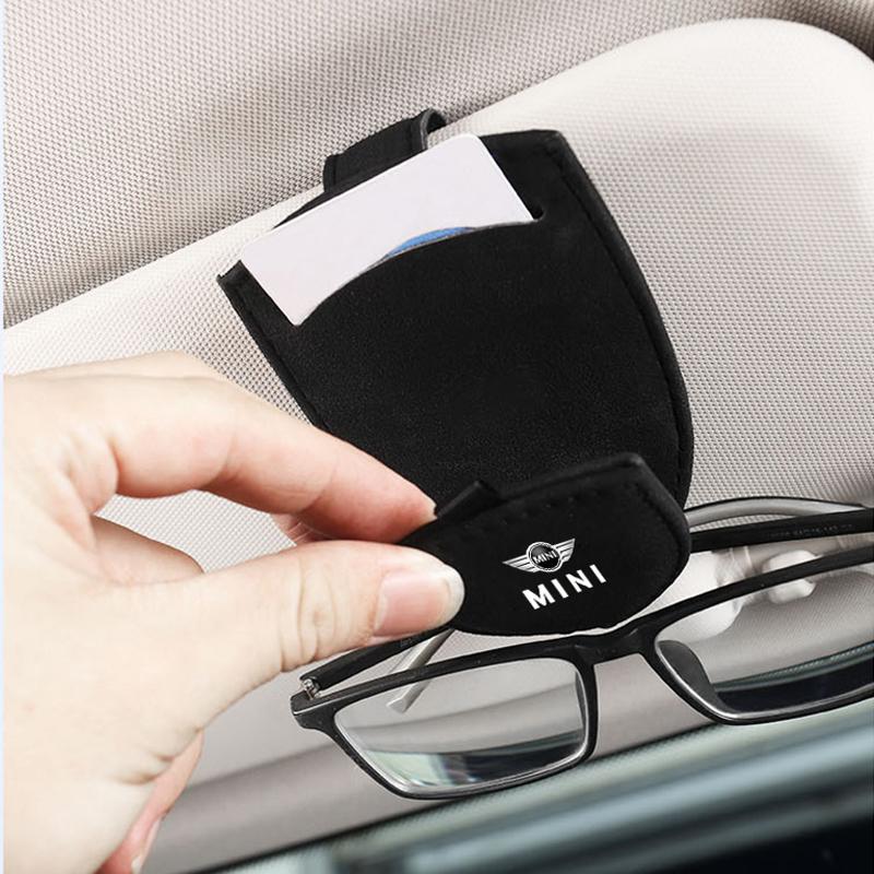 Car Sun Visor Glasses Box Sunglasses Clip Card Ticket Holder For BMW Mini Works Cooper F54 F55 F56 F57 F60 R50 R52 R53 R55 R56