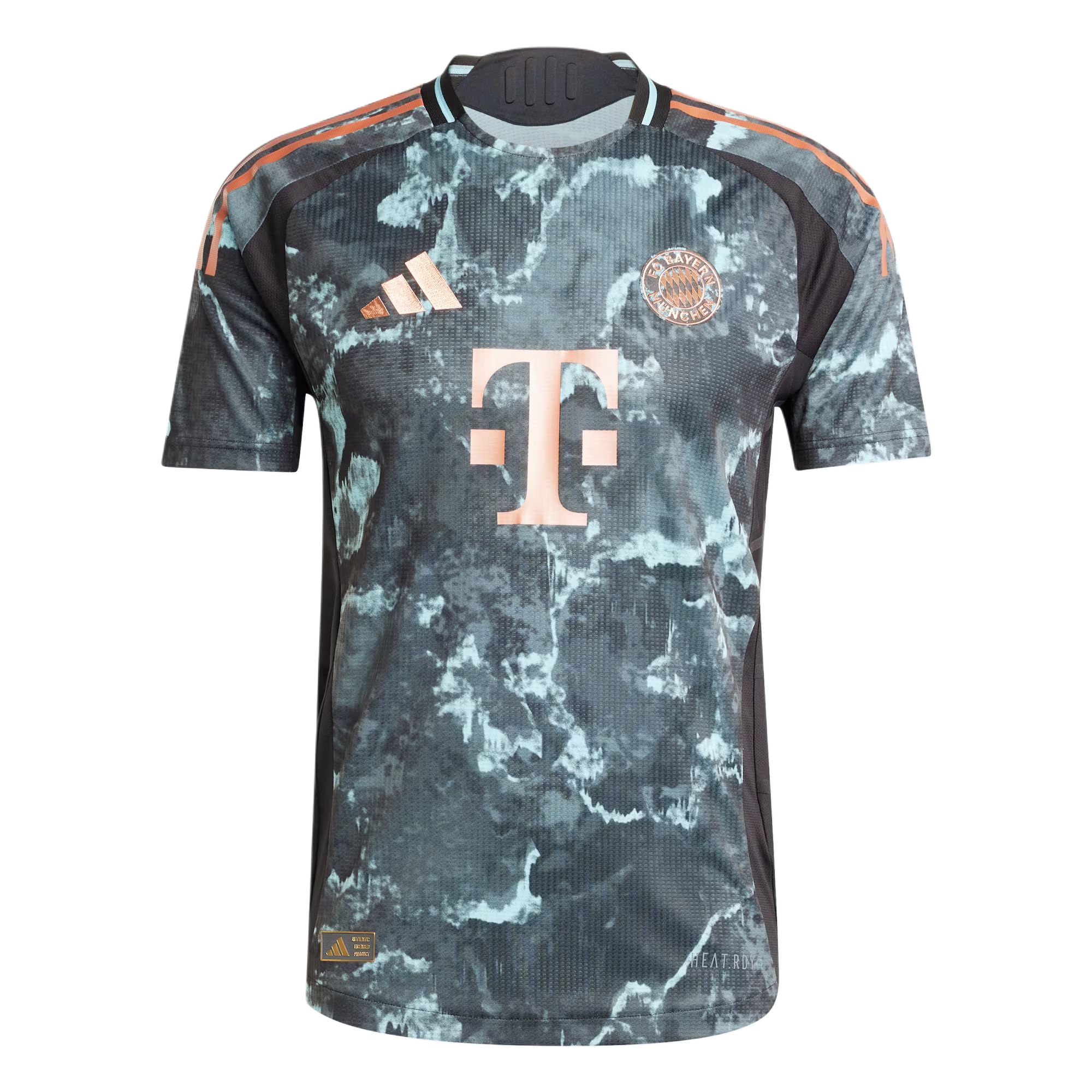 adidas FC Bayern Munich 2024/25 Away Authentic Jersey Men Black Teal Orange JE8669 M