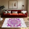 Boho Persian Area Rug Mandala Pattern Mat Washable Floor Carpet Non Slip Home Decor Purple Aesthetic Room Rug Modern Accent Deco