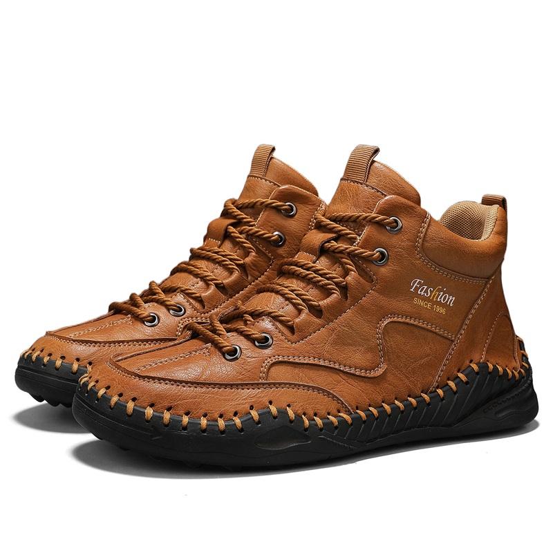 38-47 Übergröße Herrenschuhe Handgenähtes Leder Herrenstiefel Spaltleder Freizeitlederschuhe Herren Stiefeletten