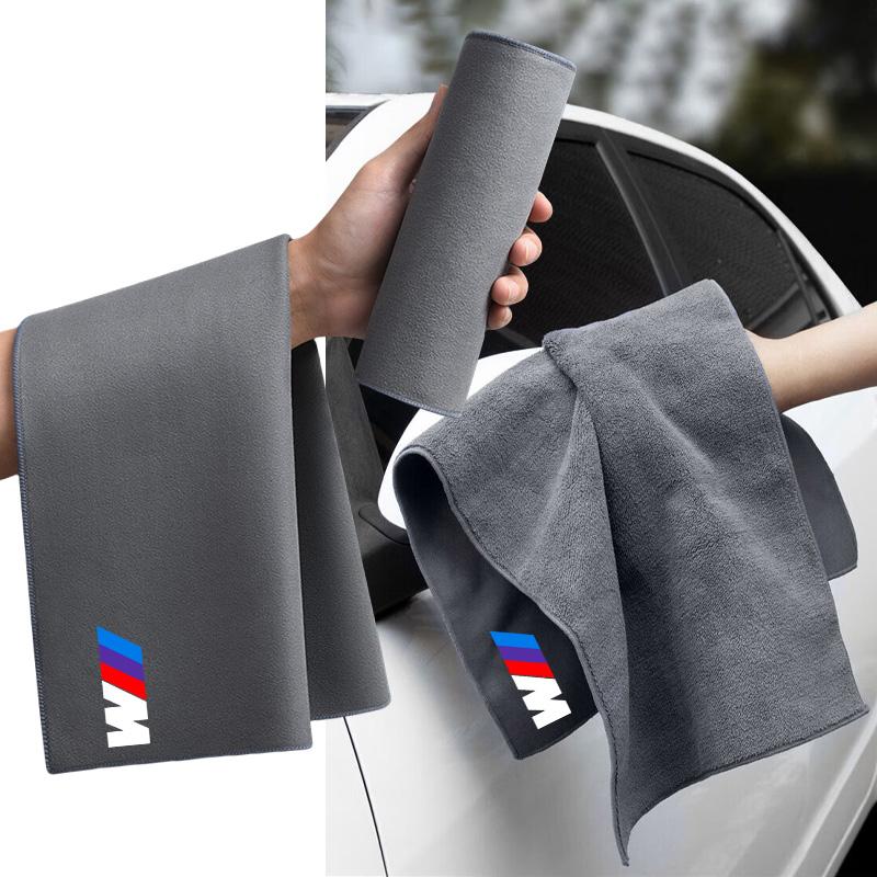 Microfiber Towel Car Cleaning Care Accessories For BMW M Emblem M1 E46 E36 E34 F10 E90 F30 E60 F30 E53 E30 E87 F32 E91