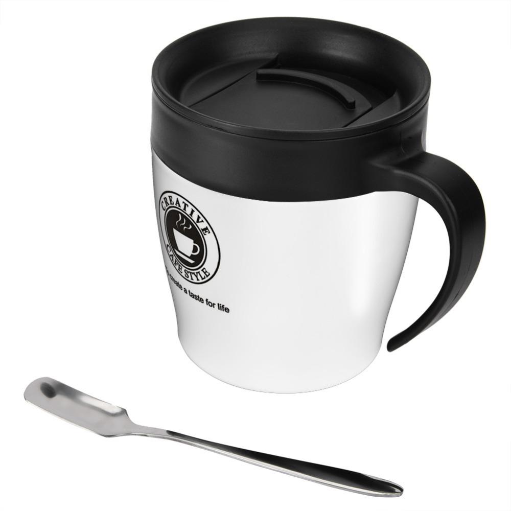 Stainless Steel Stainless Steel Insulated Coffee Mug Insulated With Spoon Insulated Coffee Mug With Lid 330ml Water Cup