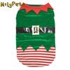 Green Elf Pet Cosplay Costumes Winter Warm Comfortable Christmas Dog Clothes Pet Clothing Striped Puppy Vest Coat Dressing Up