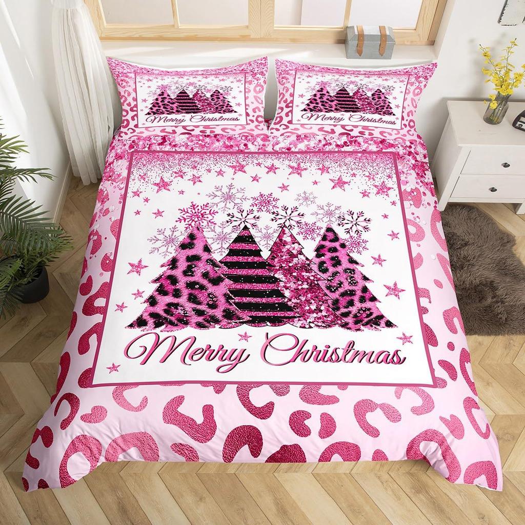 Christmas Truck Three-Piece Quilt Cover 3D Digital Printing Bedding Set Bed Cover