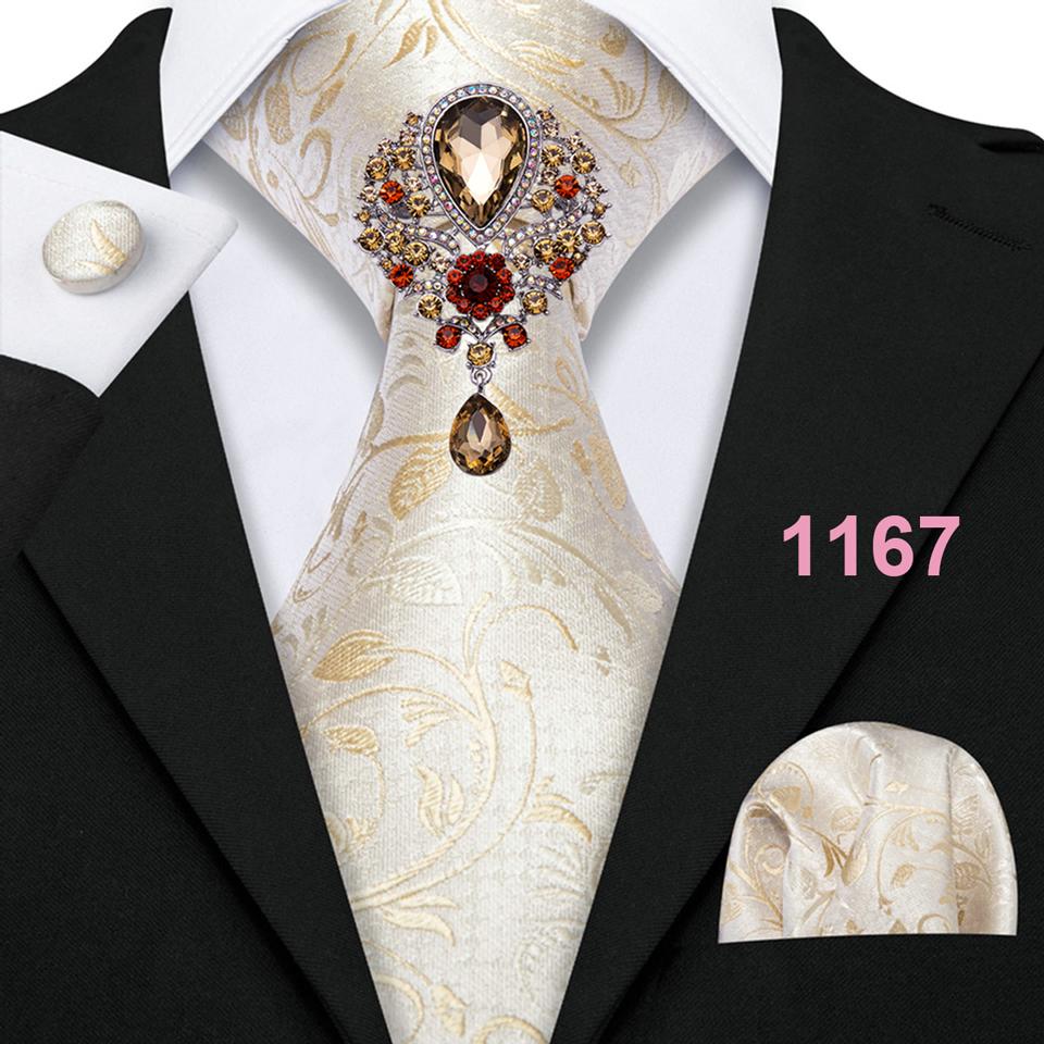 12 modele de broșă de cravată cachetadă pentru bărbați nunta set de cravate de mătase formală