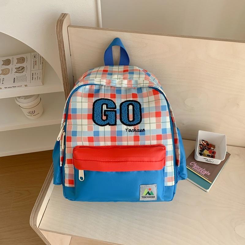 Sac à dos à carreaux pour tout-petit Filles Garçons Couleur Mignonne Bloc de couleurs Sac d'école pour enfants 3-6 Ans Sac à dos décontracté pour le voyage mochila