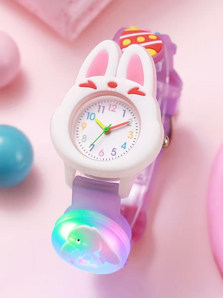 Cute cartoon rabbit watch cool lights quartz watch, suitable for Halloween Christmas gift