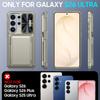 With Card Holder Sliding Camera Cover And Stand For Samsung Galaxy S26 Ultra Phone Case, Anti-Fall PC+TPU Wallet Case-Champagne