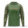 Traje de pesca camuflado Simms UPF50 camiseta de manga comprida com capuz secagem rápida respirável proteção solar verão masculino traje de pesca em mar
