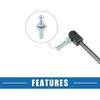 10mm Car Auto Strut Ball 5/16-18 Thread 1" Long Shank with Hardware Lock Nuts Washers for Gas Lift Support Strut End Fittings Metal Set of 2