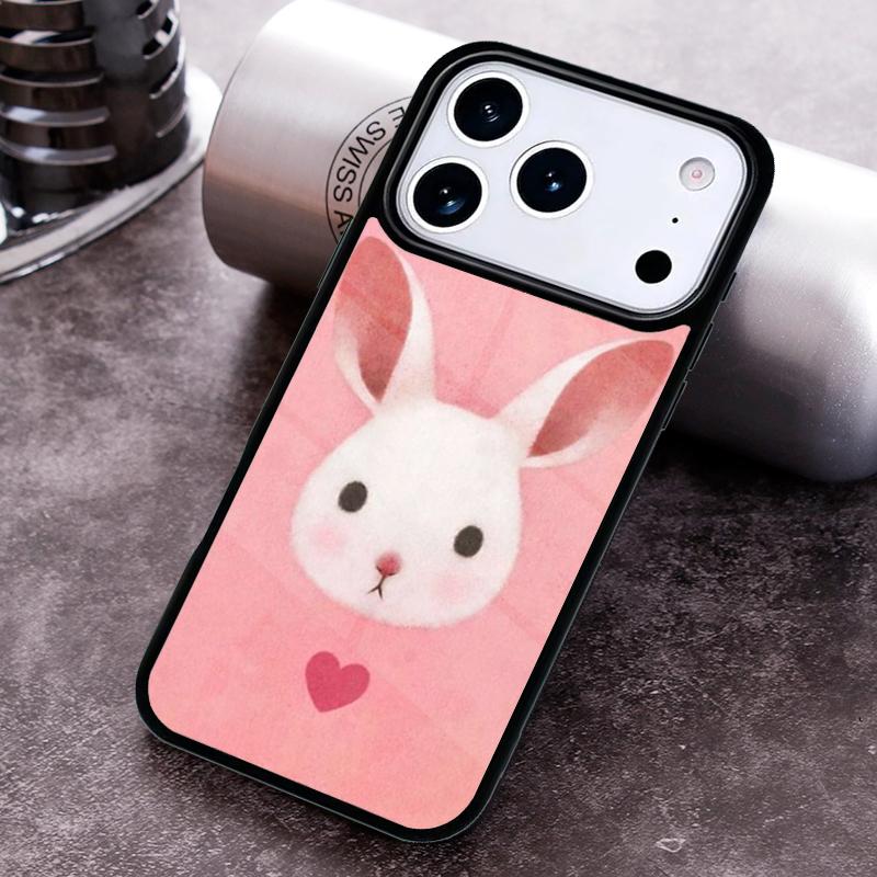 Bunny Rabbit Painting Design Phone Case For iPhone 17 16 15 14 13 12 11 Pro Max Plus 17Air Soft Silicone Cover