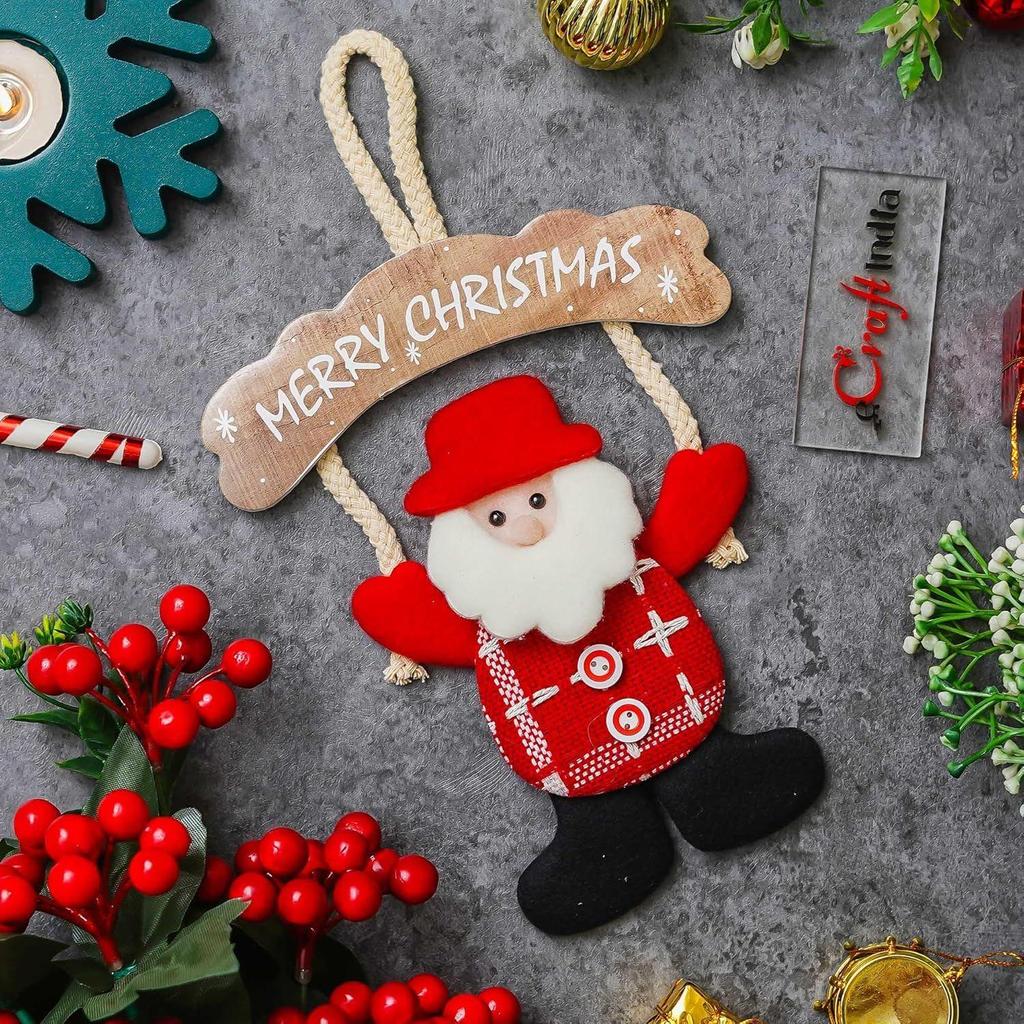 Santa Claus Merry Christmas Wall Hanging Ornament Props | Christmas Tree Decoration Items for Home Office | Christmas Gifts for Women Men
