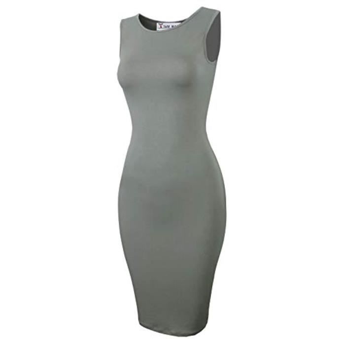 Robe IY22Z Robe Classique De Midi Sans Manches Coupe Slim Taille-40