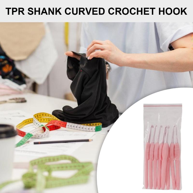 8Pcs Ergonomic Crochet Hook 8 Size Long Handle Crochet Hook for Beginner Knitting Sweater Scarves, Bag, Socks and Hat