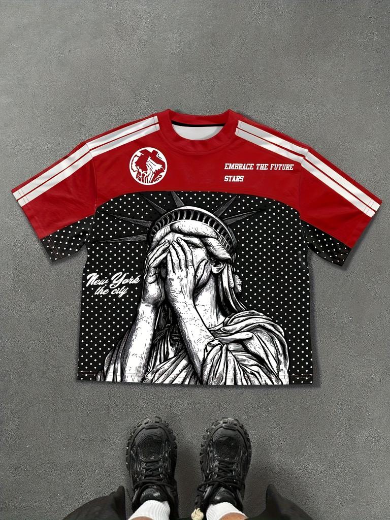2025 Summer New sporty, casual and fashionable outdoor 3D digital printed soft comfortable and breathable men's T-shirt