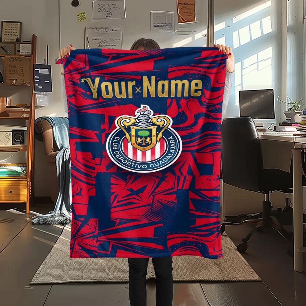 1PC Chivas Crest Fan Gear Custom Name Patterned Flannel Blanket Suitable For All Seasons For Home Decor Warmth And Comfort Gifts Holiday Present