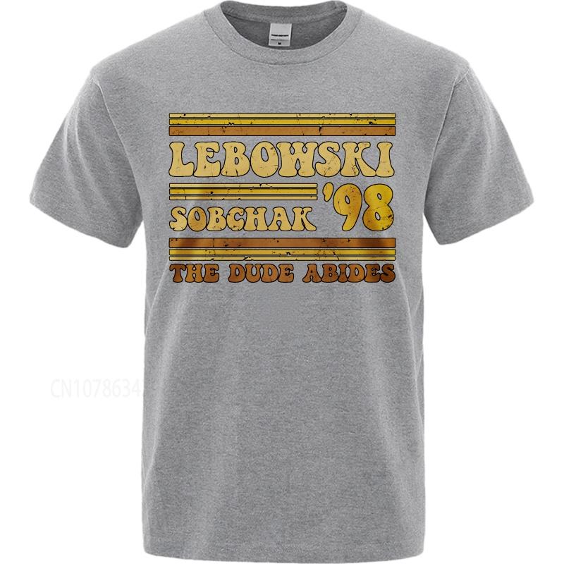Big size summer For men tshirt Lebowski Sobchak 98 The Dude Abides Short Sleeve New Arrived Round Neck tees cotton men tops