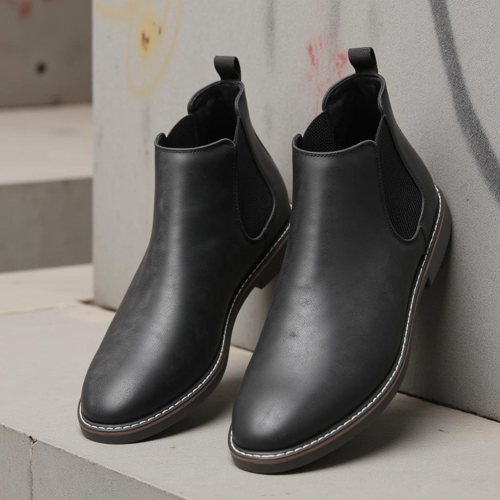 Chelsea Boots Men Retro Brand 2026 Casual Comfortable Fashion Boots Leather