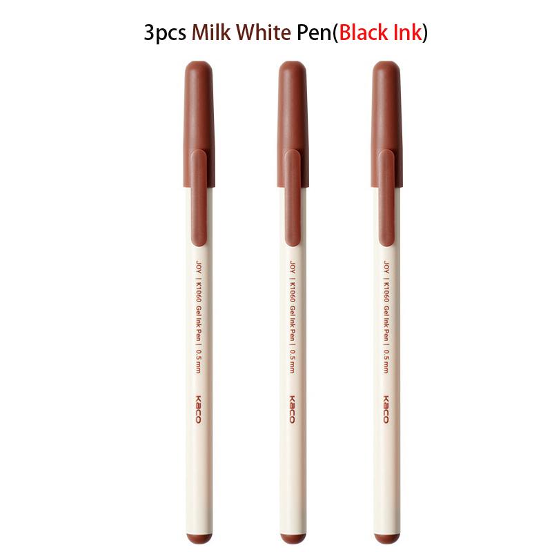 KACO JOY Gel Pen 0.5mm Black Fun Capped Biscuit Stick Style Frosted Body Daily Writing Pens 1600m Large Capacity School Supplies