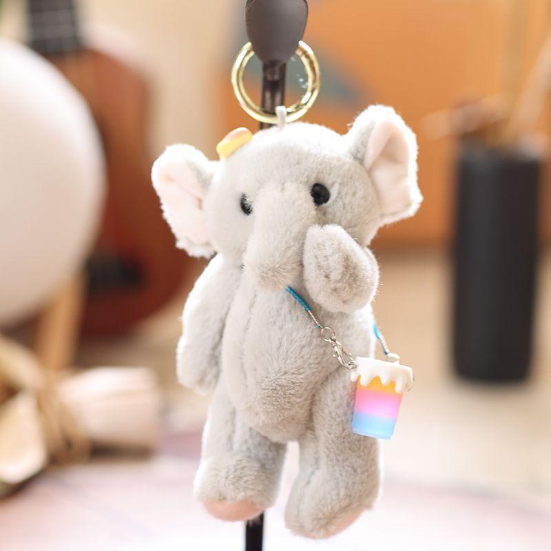 

1Pcs Cute Soft Plush Elephant Doll With Joint And Hand And Foot Movement Charm Keychain Toy Bag Pendant Home Decor Gift A3