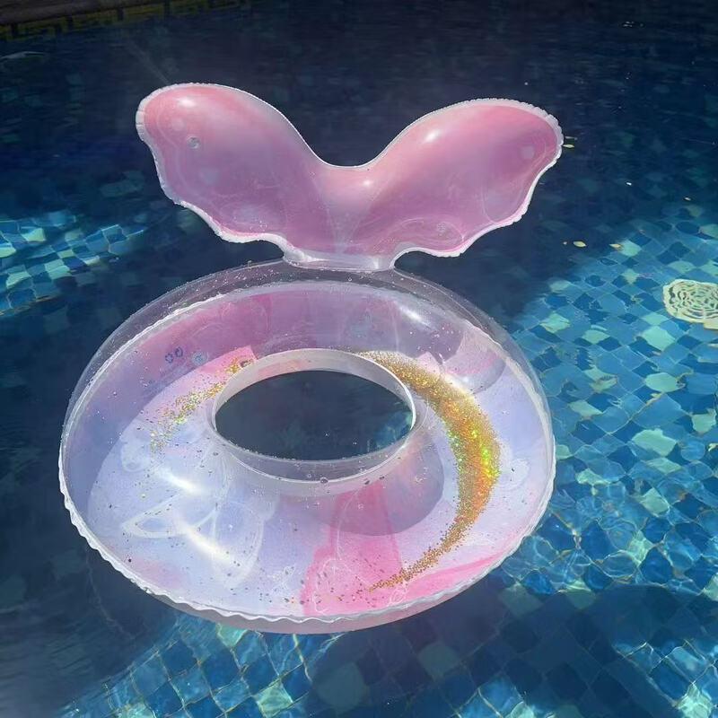 Ciambella gonfiabile da nuoto a forma di sirena blu spessa per bambini