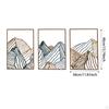 3 Pieces Mountain Metal Wall Art Decorative Painting Creative Line Drawing Decor