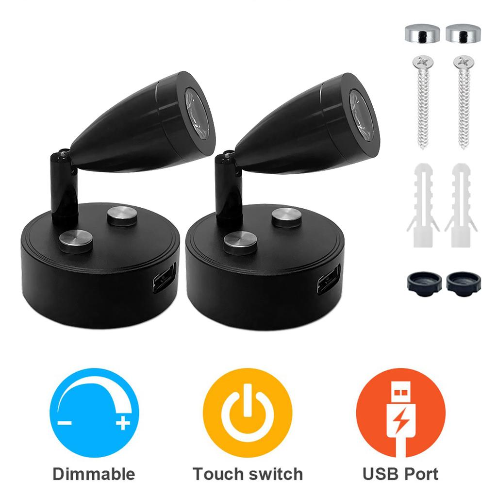2/1PCS Silver/Black DC 12-24V Car Interior Accessories LED Reading Car Spot Lights RV Boat Caravan Motorhome Bedside Wall Lamp