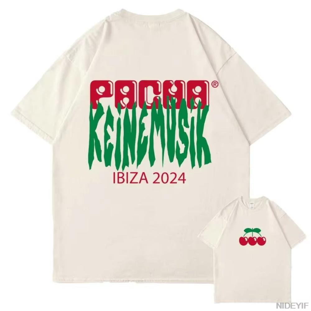 2025 Κλασικό Καλοκαίρι Keinemusik X Pacha T-shirt Ανδρικό Γυναικείο Μόδα Βαμβακερό Κοντομάνικο Μπλουζάκι Hip Hop Τοπ Ρούχα Streetwear Τοπ