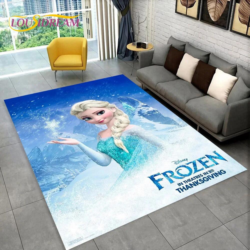 Frozen Elsa Princess Snow Queen Cartoon Carpet Rug for Home Living Room Bedroom Sofa Doormat Decor,Kid Non-slip Floor Mat
