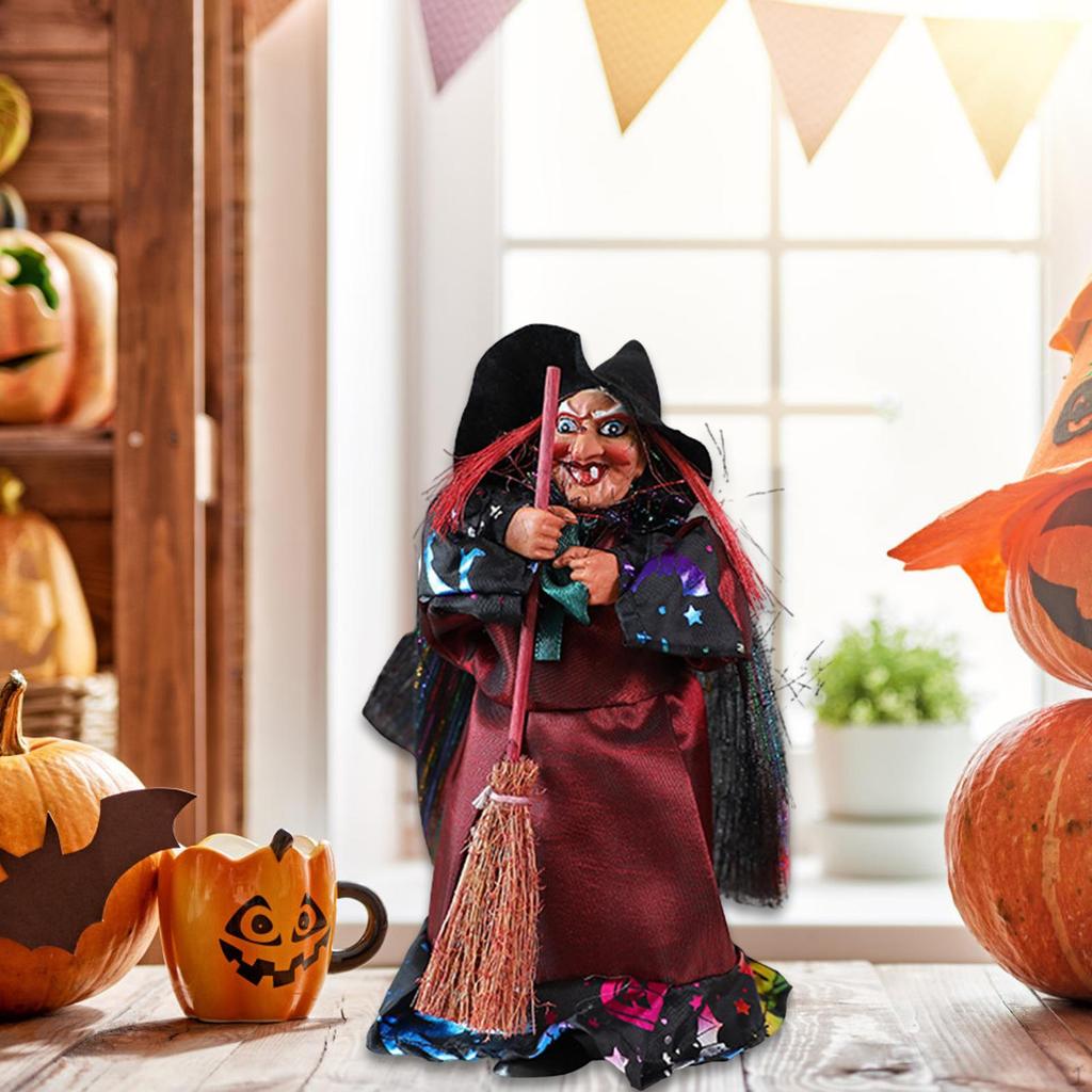 Halloween Witch Decoration Party Prop for Indoor Cabinet Table Centerpiece