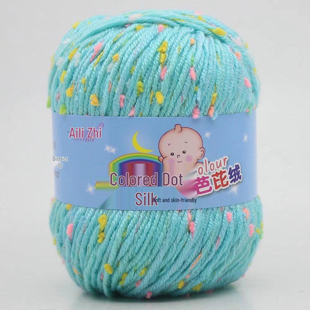 Pallina di Filato a Pois Colorati per Lavorazione a Maglia a Mano di Maglioni e Cardigan da Uomo e da Donna