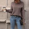 Herbst frauen Pullover Bequem Casual Fashion Solid Farbe Langarm Aushöhlen Pullover