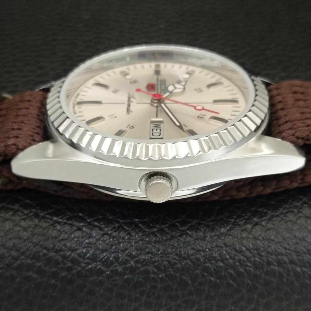 REFURBISHED SEIKO 5 AUTOMATIC 6309A JAPAN MENS VINTAGE SILVER WATCH a442833-1