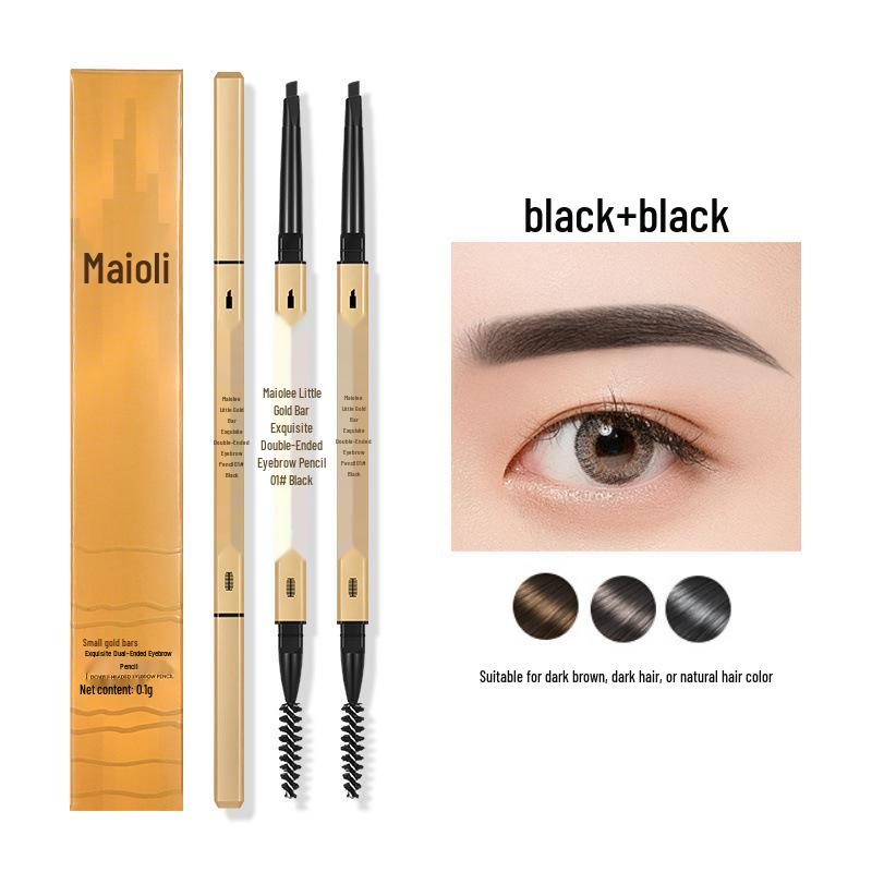 Ultra-Fine 3D Smudge-Proof Double-Ended Eyebrow Pencil with Triangle Tip