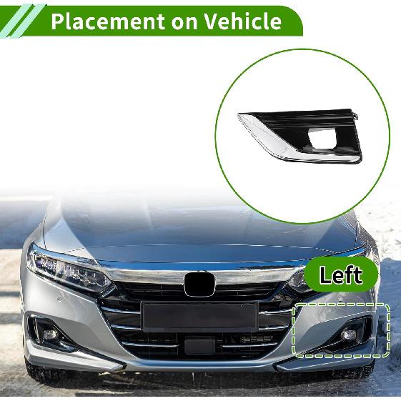 No.622576HH0A Fog Light Grill for Infiniti Q50 2018-2020 Black,Silver Tone Front Left Front Lower Bumper Fog Light Cover Inserts ABS 1 Pc