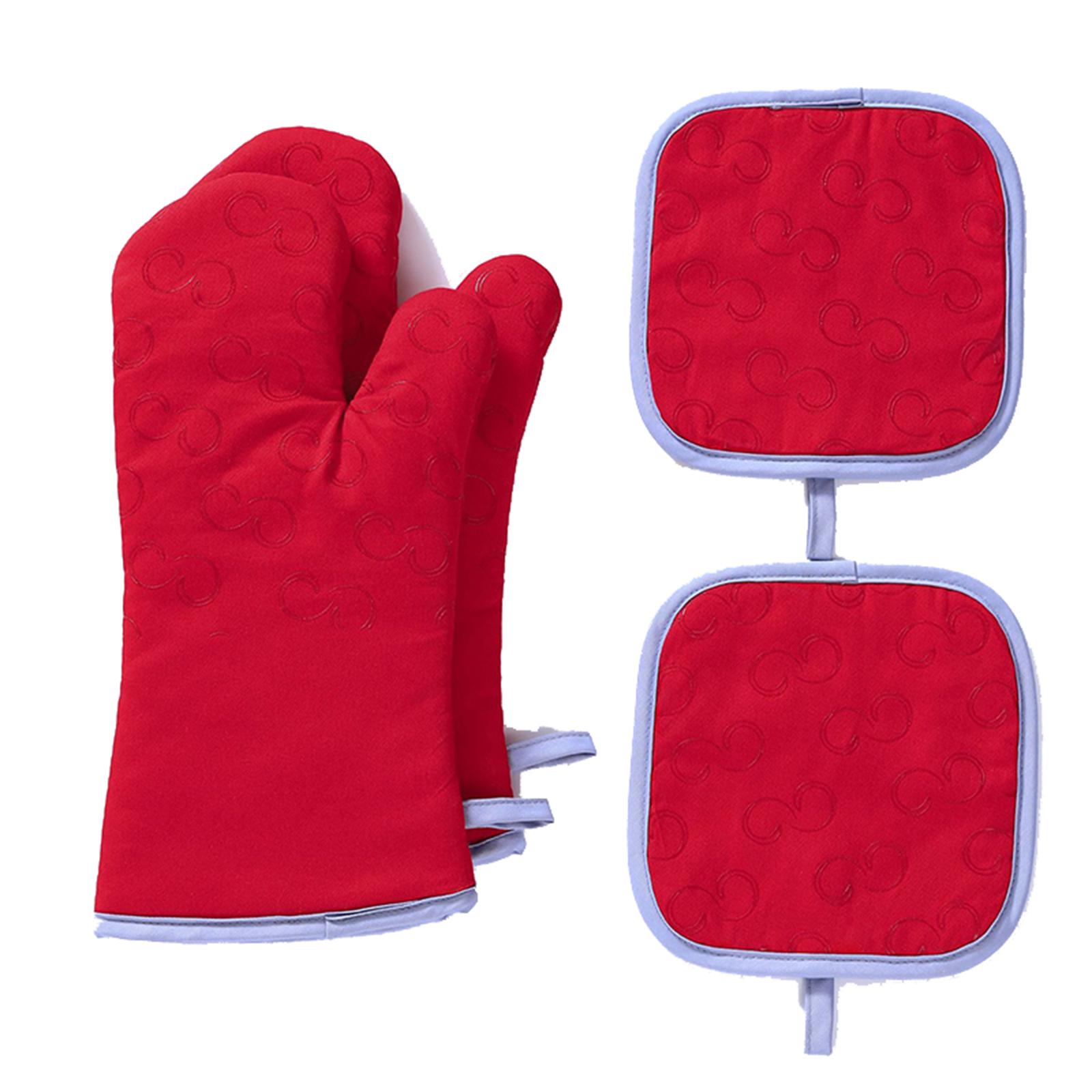 

4 шт. наборы прихваток и прихваток для кастрюль термостойкая мягкая хлопковая подкладка с нескользящей поверхностью для кухни выпечки барбекю