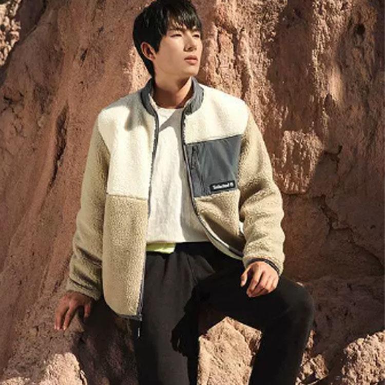 Timberland Venkovní fleecová bunda Unisex bunda Šedá-Kámen Kouřově bílá A5PUP-EG0