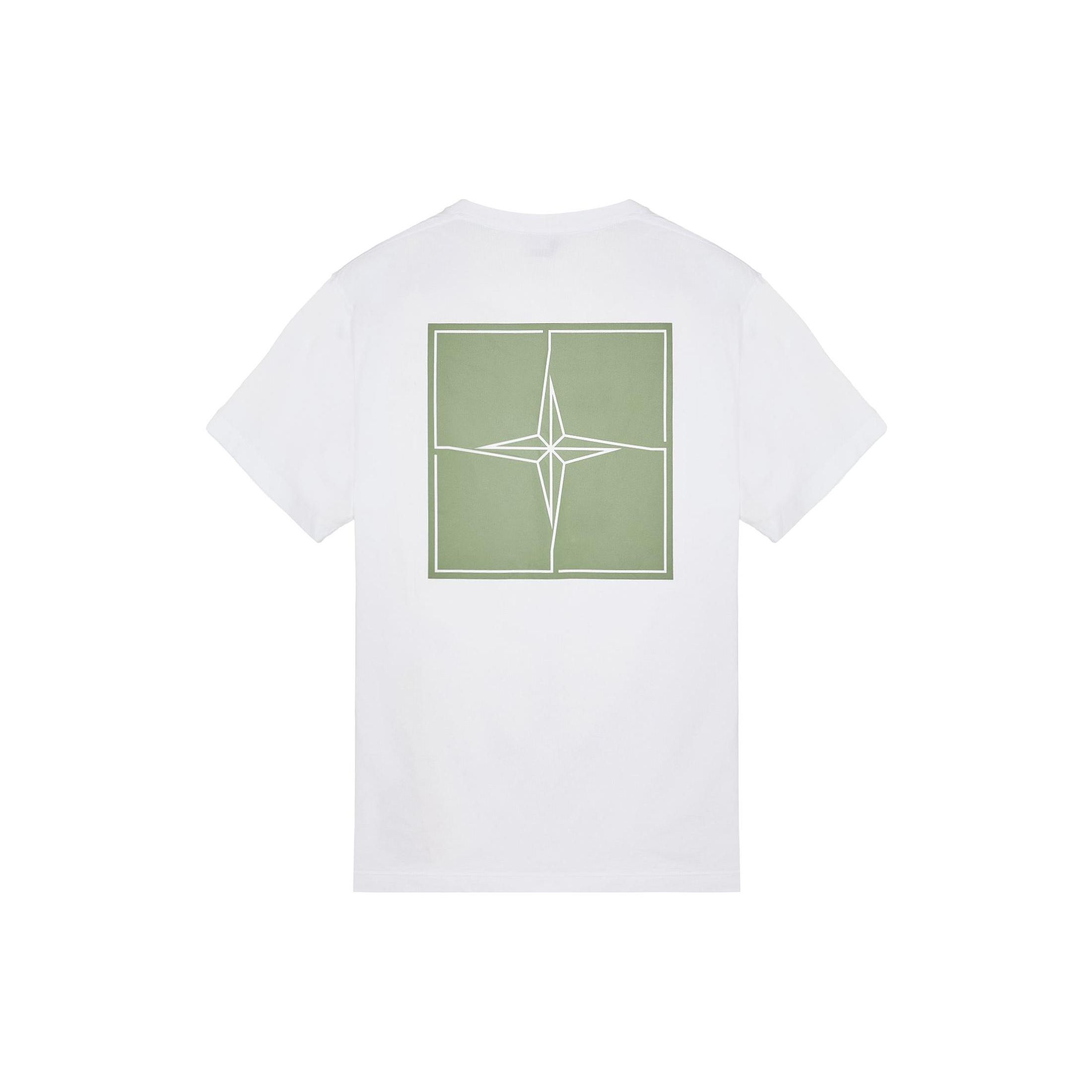 Stone Island Letter Print Crew Neck Short Sleeve T-Shirt Men Tops White 78152NS81-V0001 XL