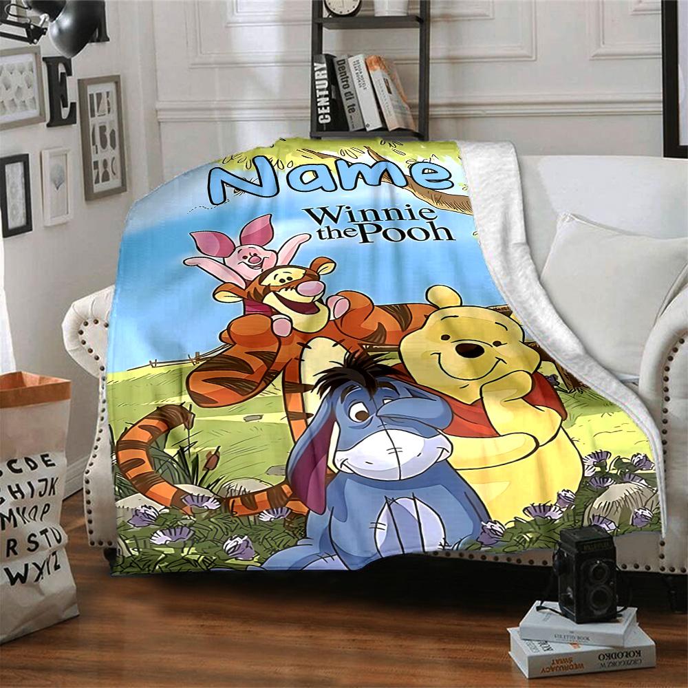 Custom Name Tigger Movie Adventure flannel Blanket for Super Soft Cute Comfort Blanket for Travel Bedding Couch Sofa Blanket
