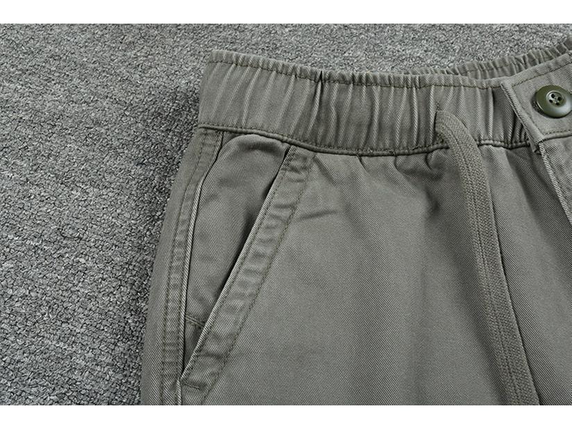 Men's 2022 Summer Elastic Waist Casual Shorts - Solid Color, Korean Style, Trendy, with Drawstring.