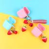 Backpack Pendant Simulation Fruit Jewelry Gift Strawberry Keychain Keyrings Bell KeyRing