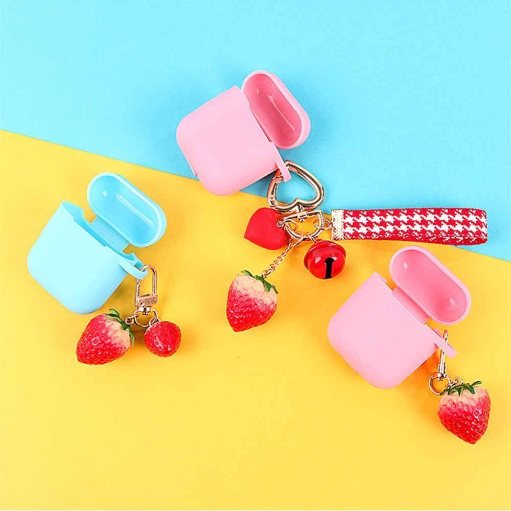 Backpack Pendant Simulation Fruit Jewelry Gift Strawberry Keychain Keyrings Bell KeyRing